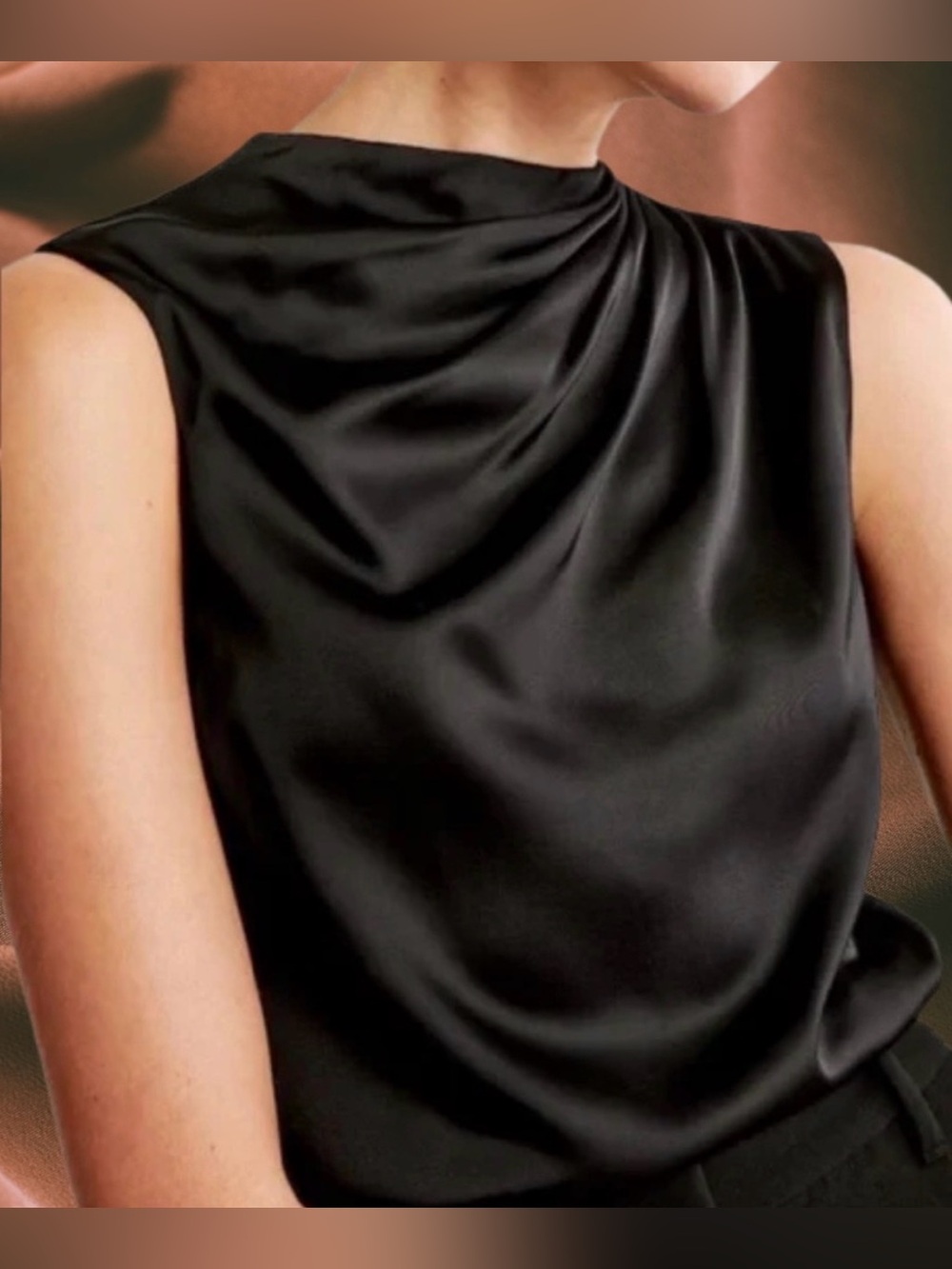 Abercrombie & Fitch Black Satin Top